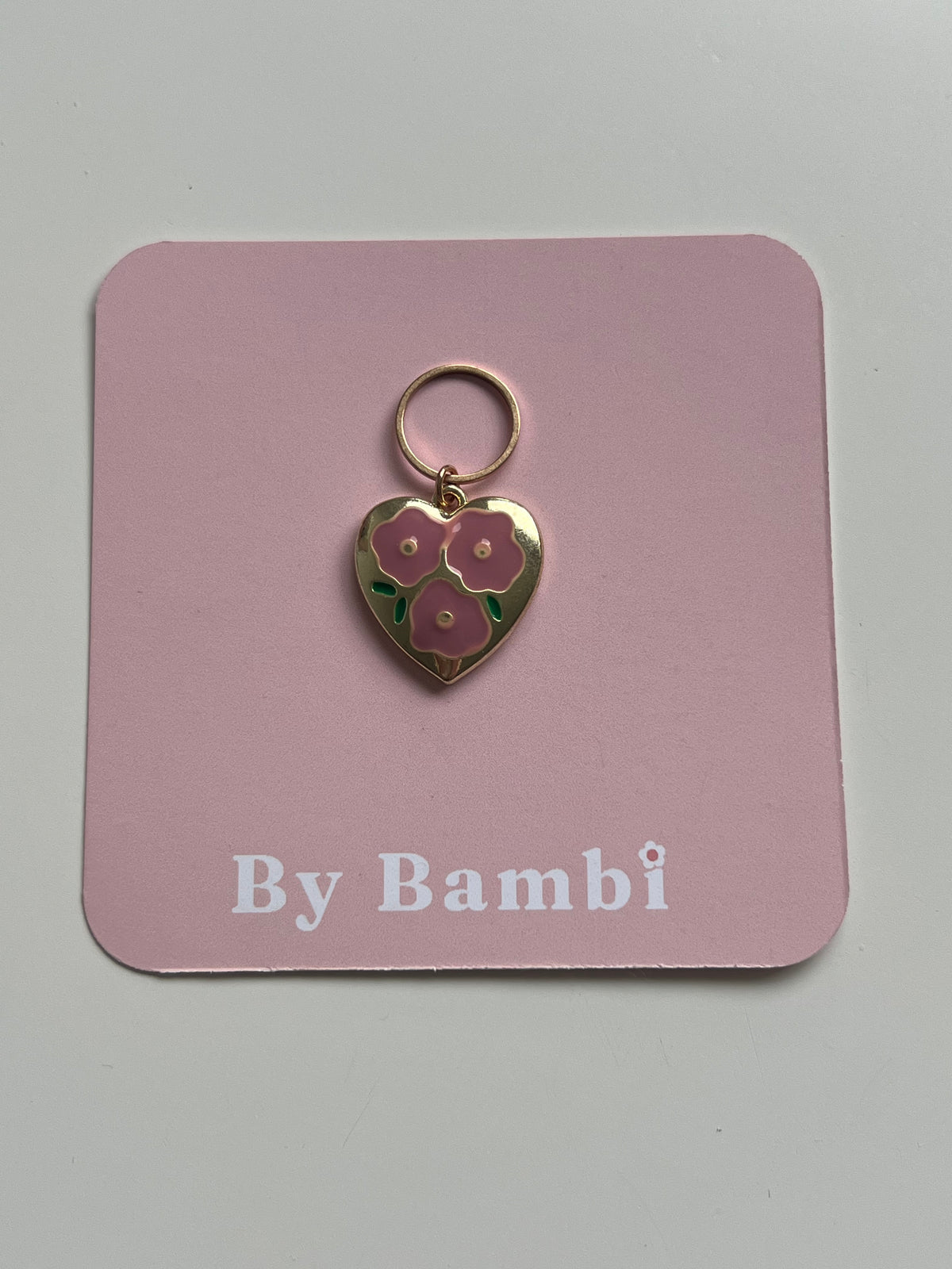 Gold Heart Pink Flowers