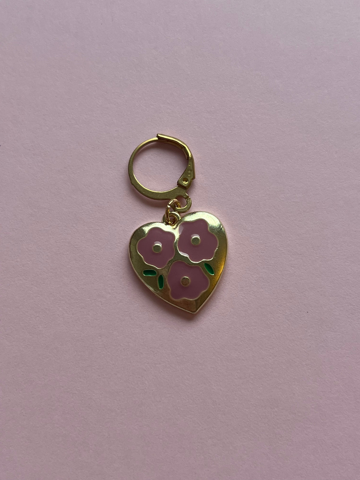 Gold Heart Pink Flowers