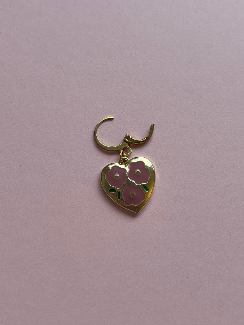 Gold Heart Pink Flowers