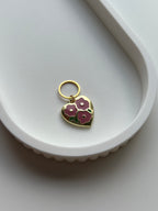 Gold Heart Pink Flowers