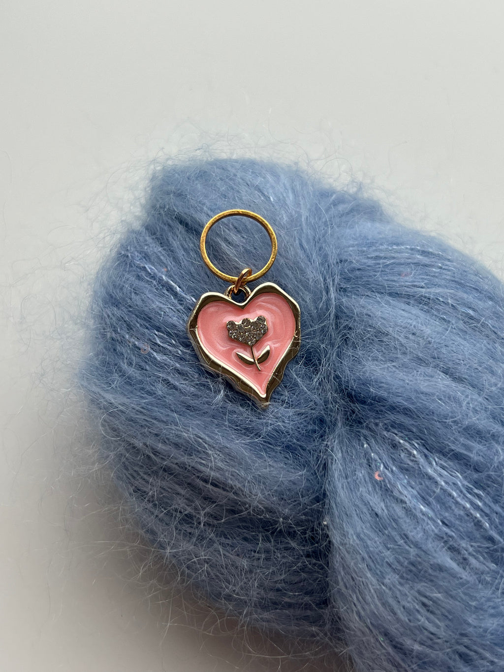Pink Heart Gold Flower